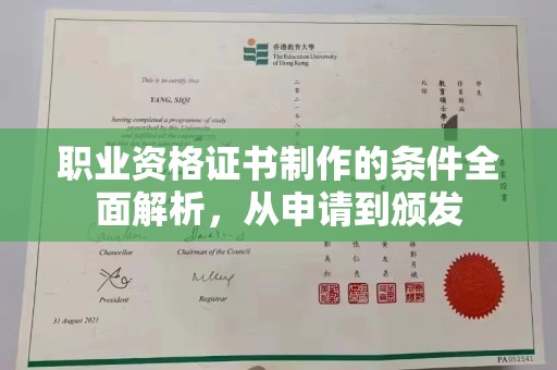 仪征职业资格证书制作的条件全面解析，从申请到颁发