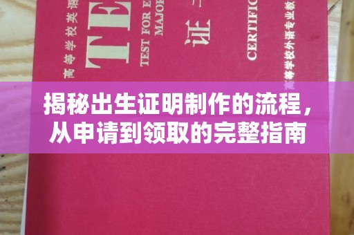 仪征揭秘出生证明制作的流程，从申请到领取的完整指南